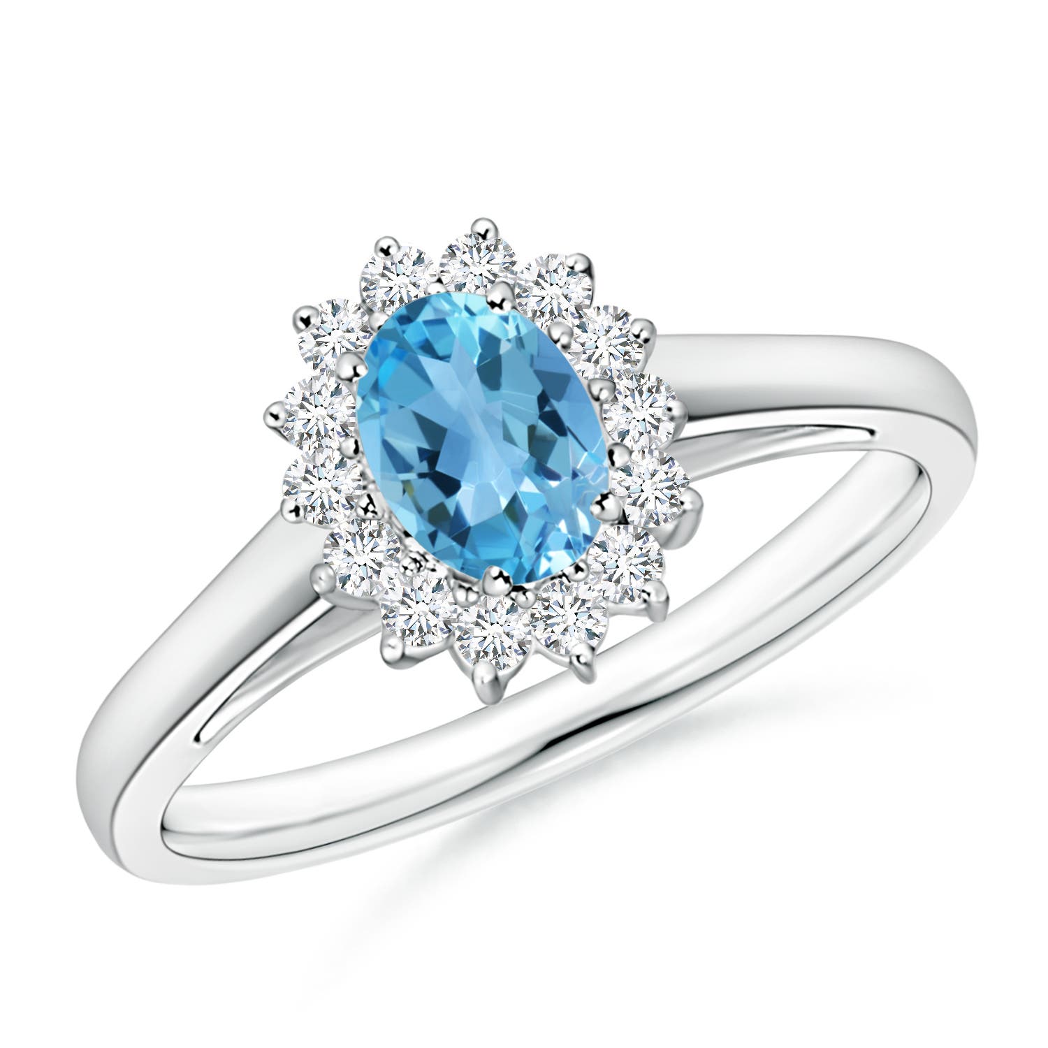 AA - Swiss Blue Topaz / 0.74 CT / 14 KT White Gold