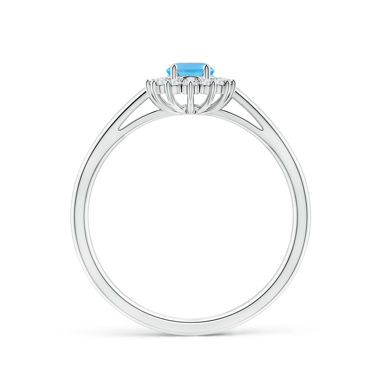 AA - Swiss Blue Topaz / 0.74 CT / 14 KT White Gold