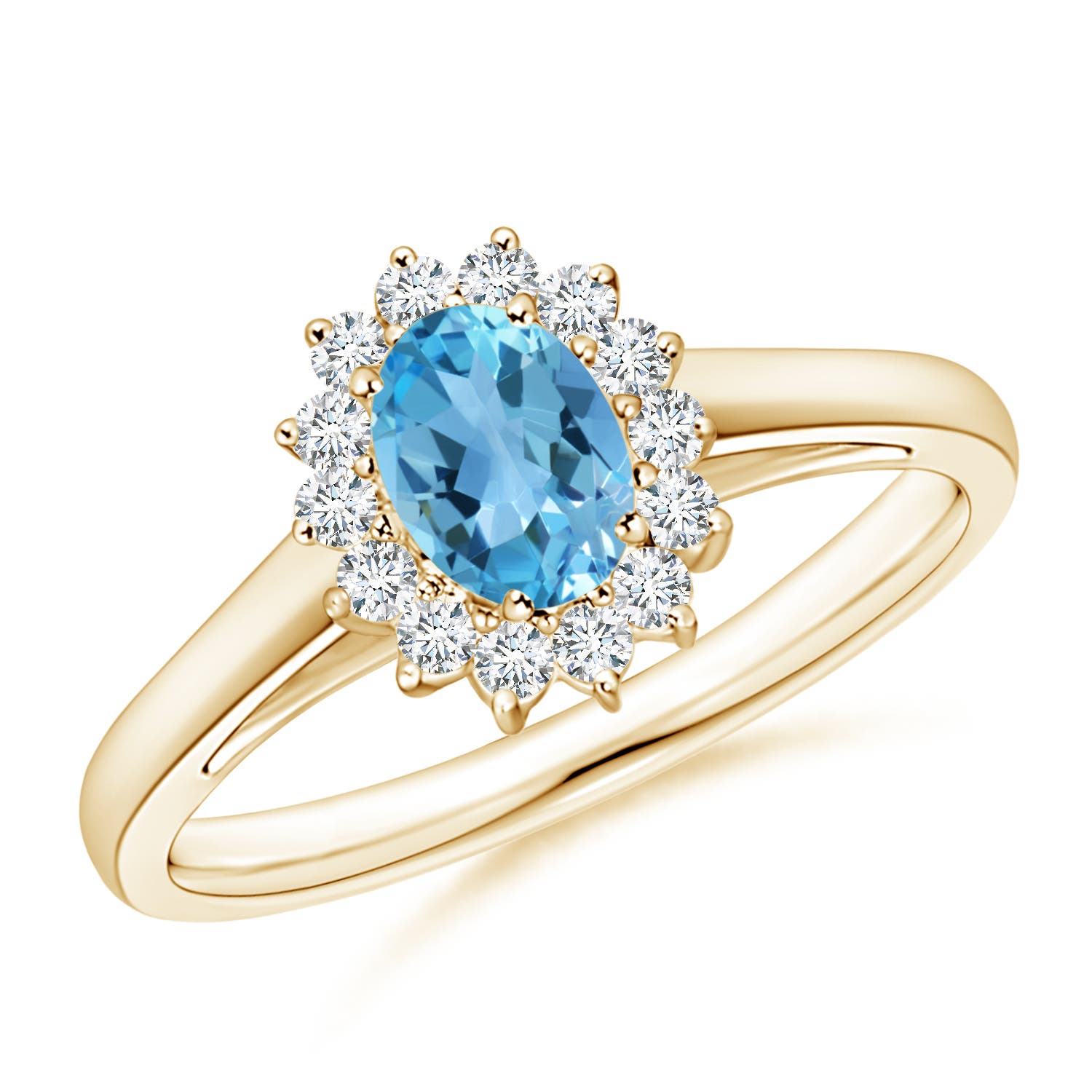 AA - Swiss Blue Topaz / 0.74 CT / 14 KT Yellow Gold