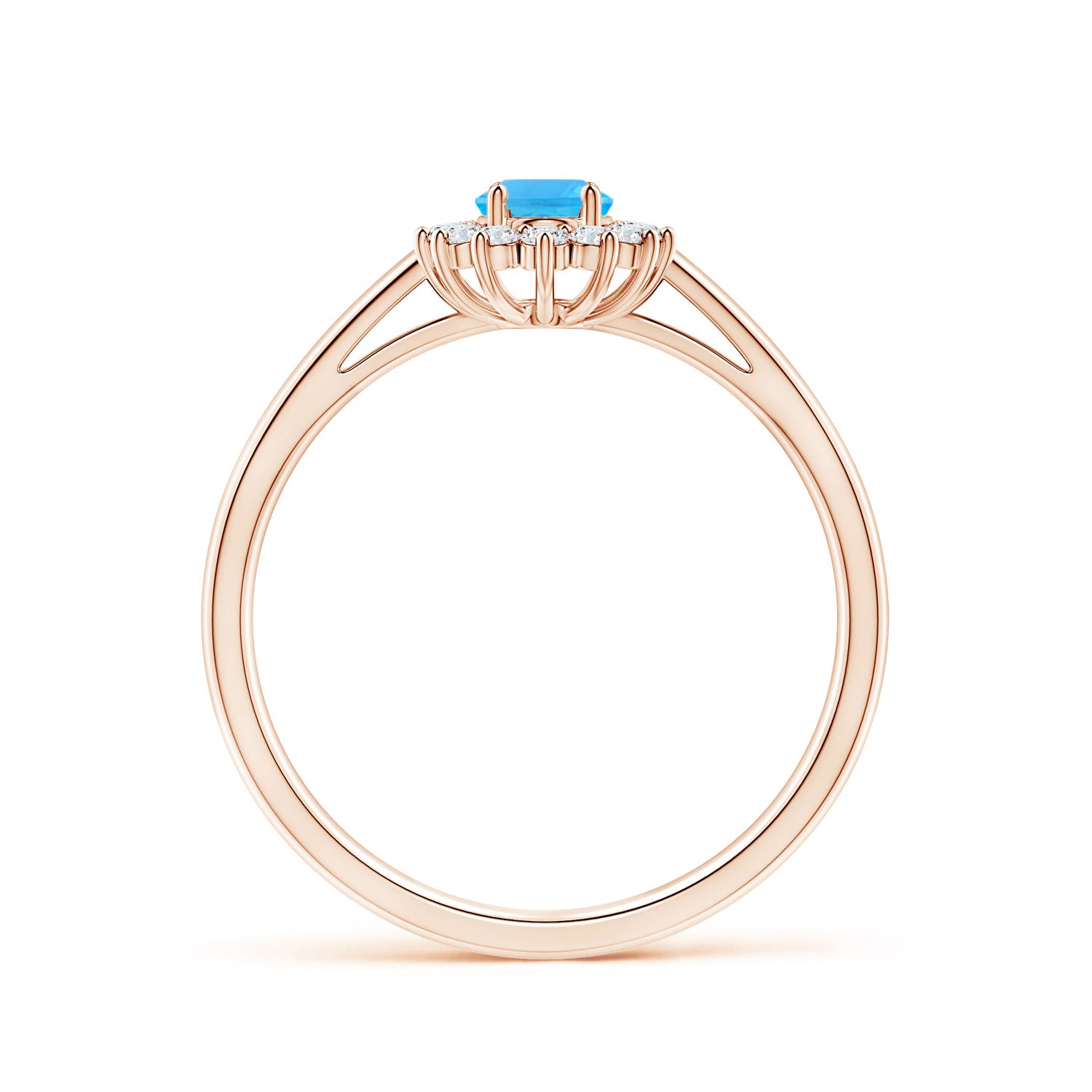 AAA - Swiss Blue Topaz / 0.74 CT / 14 KT Rose Gold