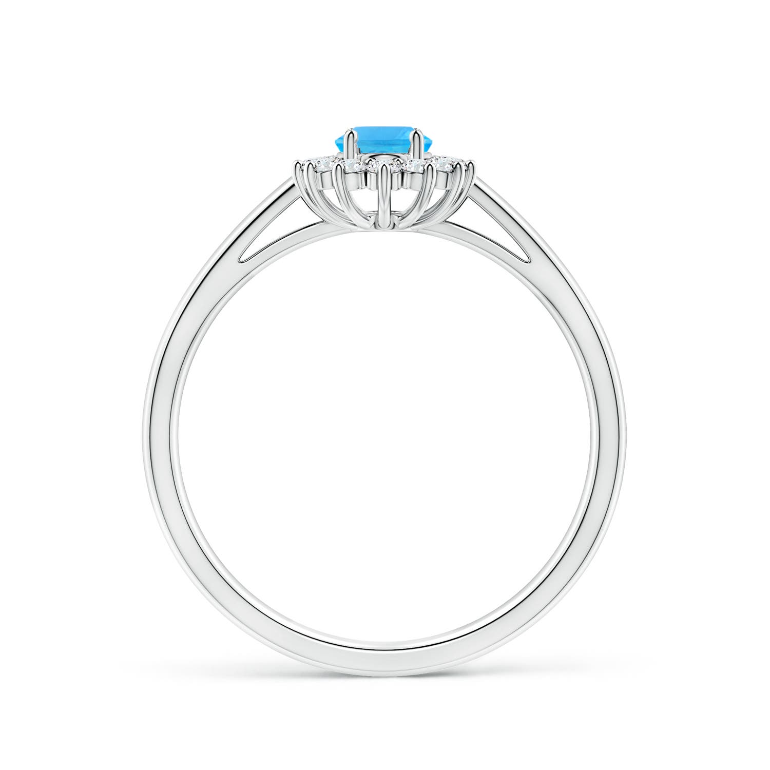 AAA - Swiss Blue Topaz / 0.74 CT / 14 KT White Gold