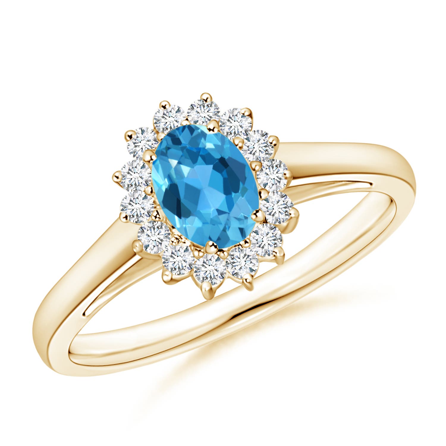 AAA - Swiss Blue Topaz / 0.74 CT / 14 KT Yellow Gold