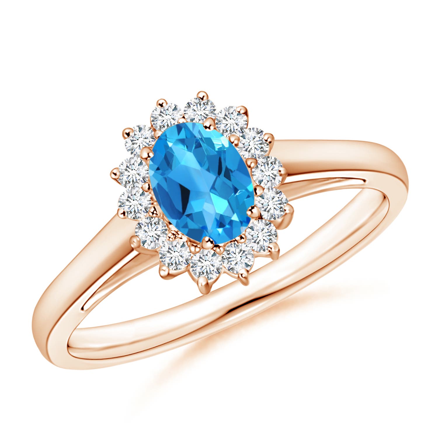 AAAA - Swiss Blue Topaz / 0.74 CT / 14 KT Rose Gold