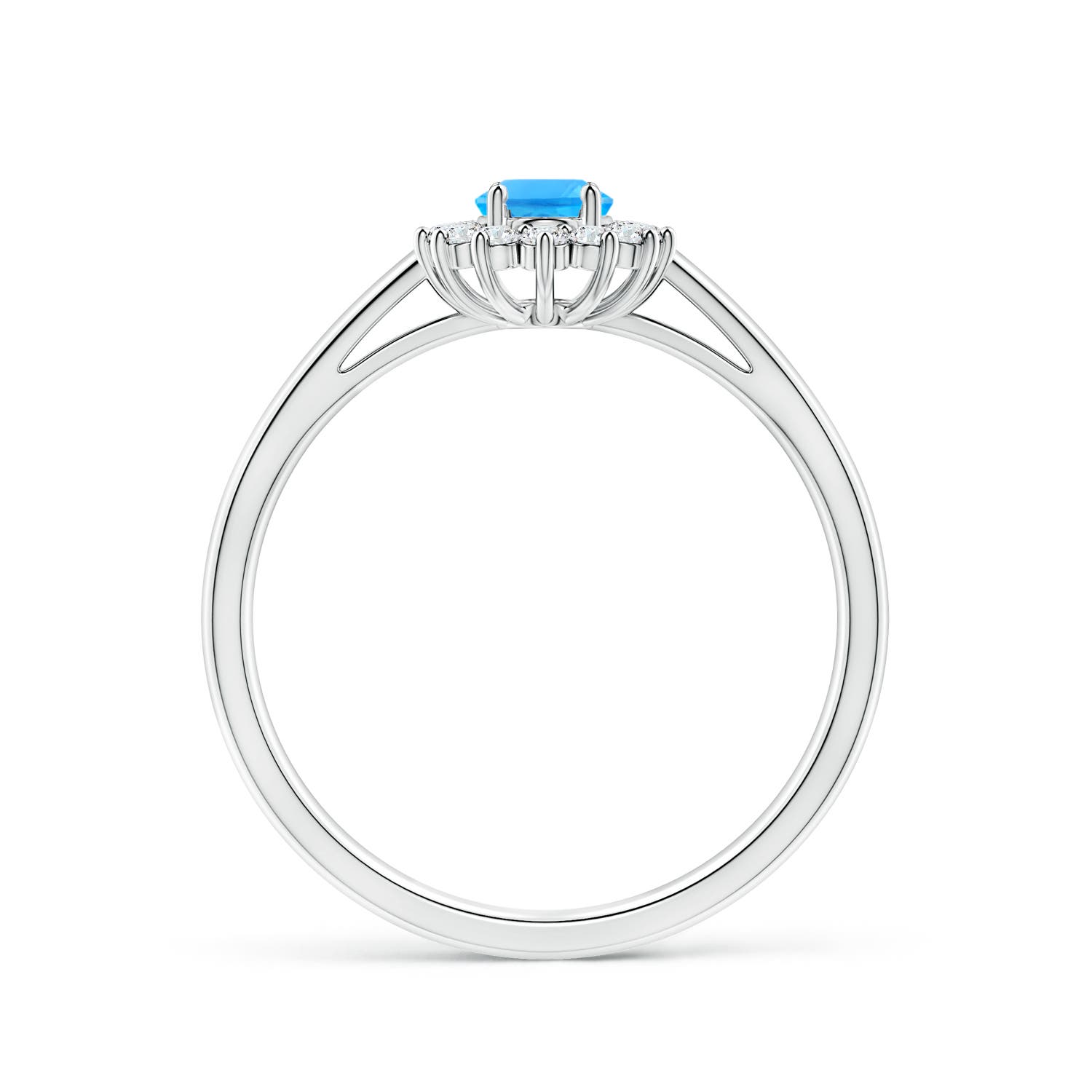 AAAA - Swiss Blue Topaz / 0.74 CT / 14 KT White Gold