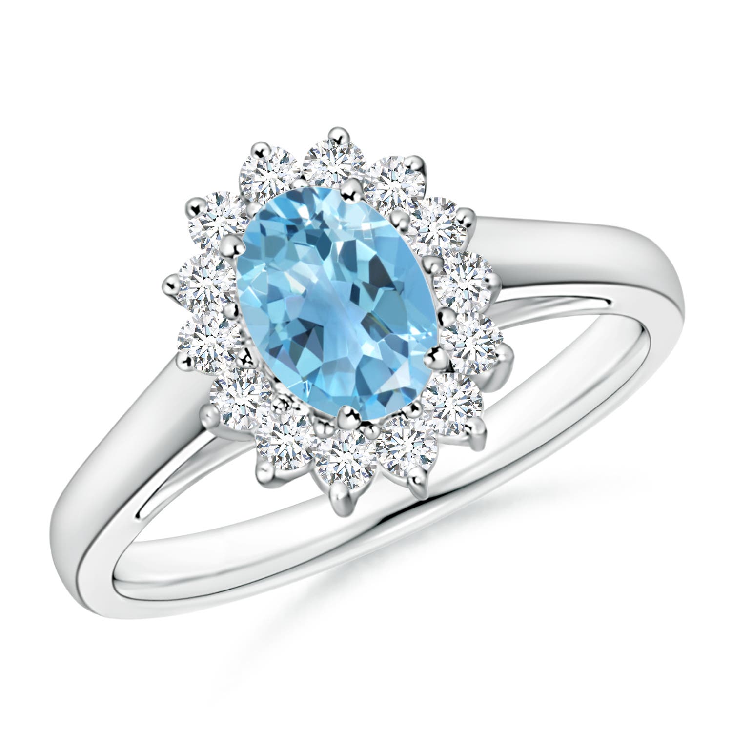 A - Swiss Blue Topaz / 1.2 CT / 14 KT White Gold