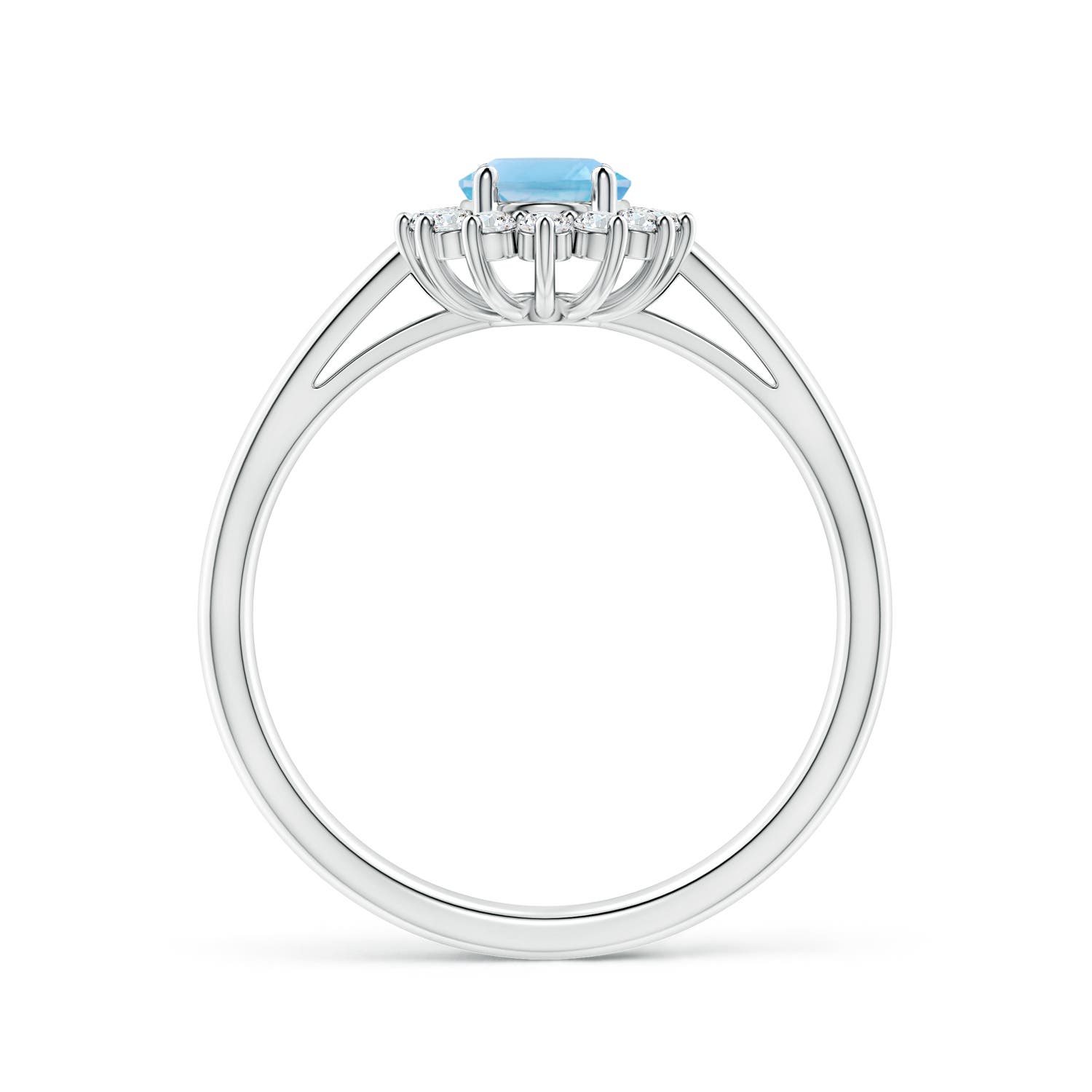 A - Swiss Blue Topaz / 1.2 CT / 14 KT White Gold