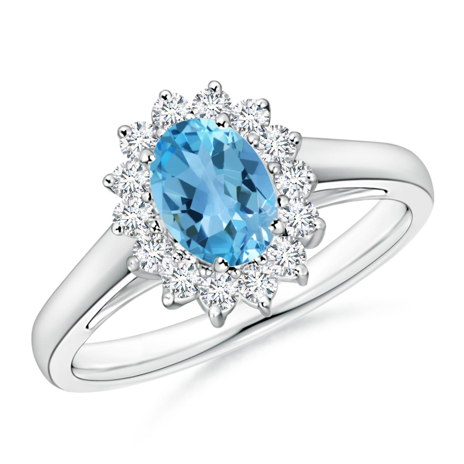 AA - Swiss Blue Topaz / 1.2 CT / 14 KT White Gold