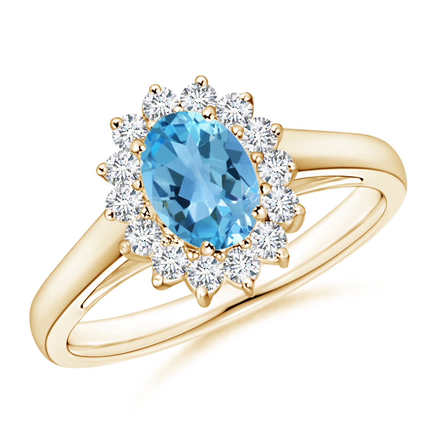 AA - Swiss Blue Topaz / 1.2 CT / 14 KT Yellow Gold