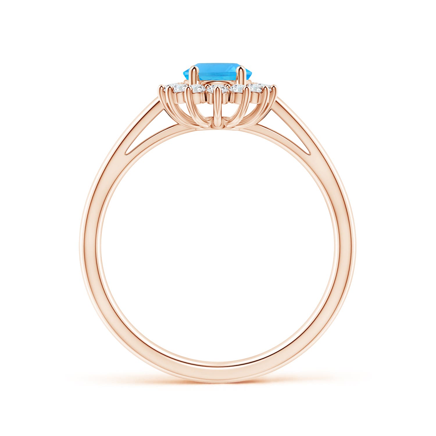 AAA - Swiss Blue Topaz / 1.2 CT / 14 KT Rose Gold