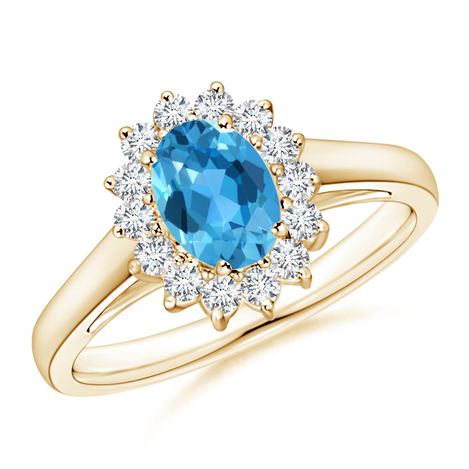 AAA - Swiss Blue Topaz / 1.2 CT / 14 KT Yellow Gold