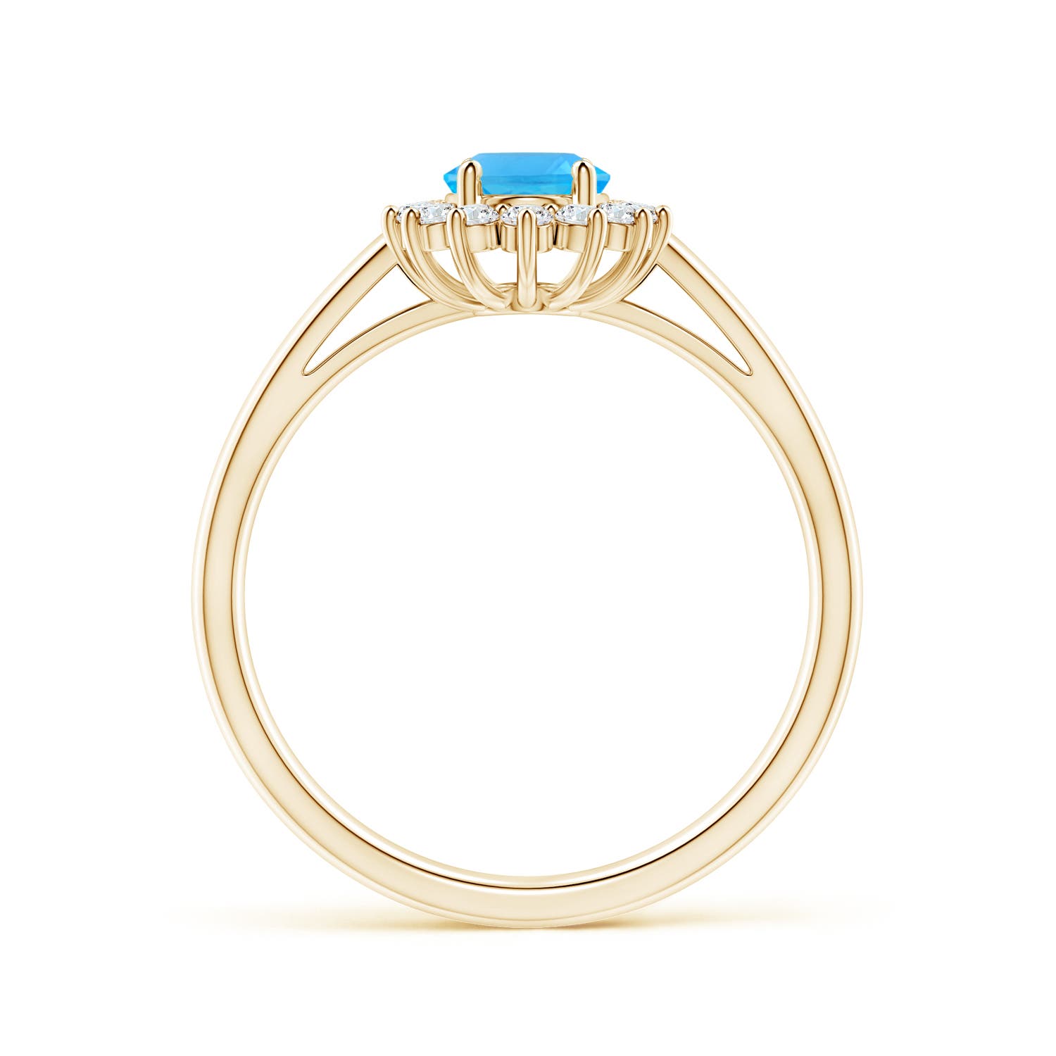 AAA - Swiss Blue Topaz / 1.2 CT / 14 KT Yellow Gold