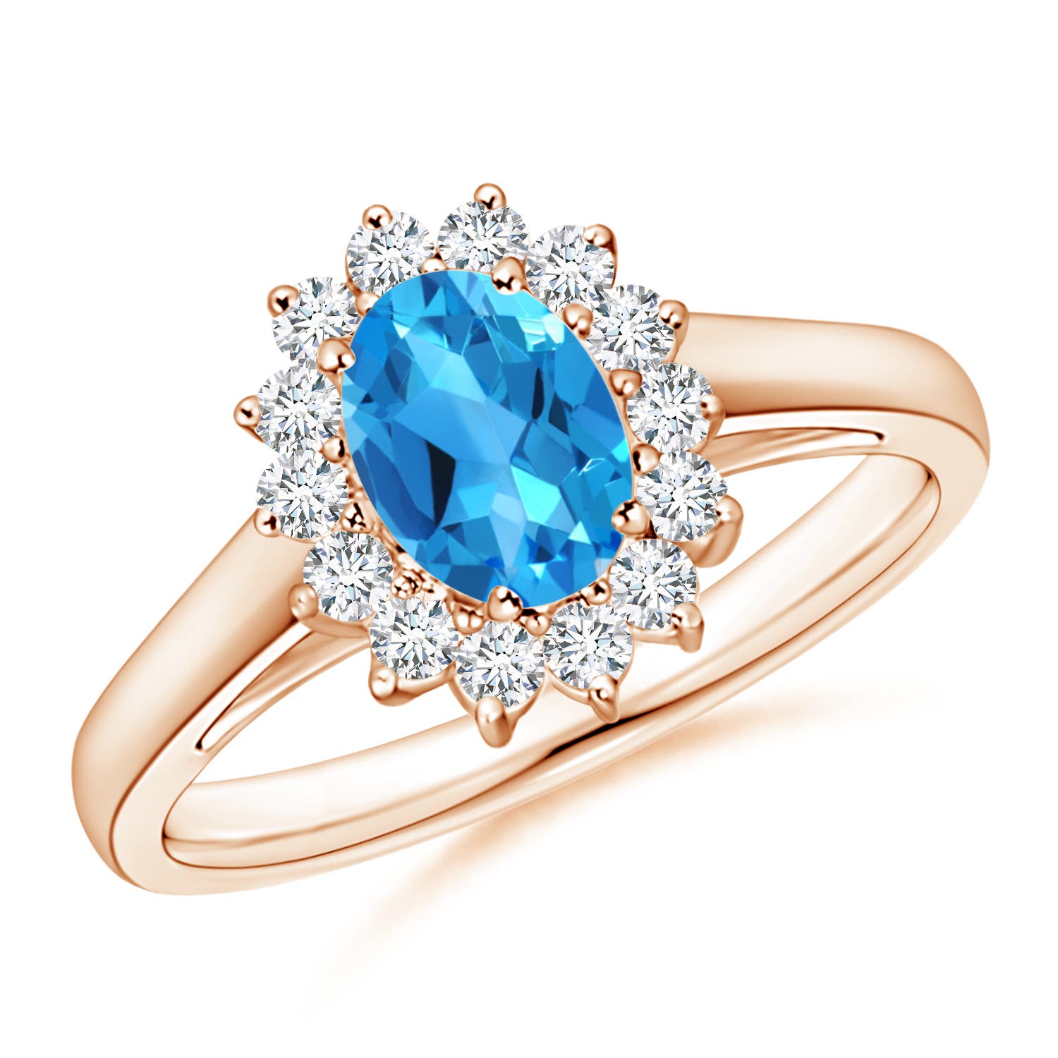 AAAA - Swiss Blue Topaz / 1.2 CT / 14 KT Rose Gold