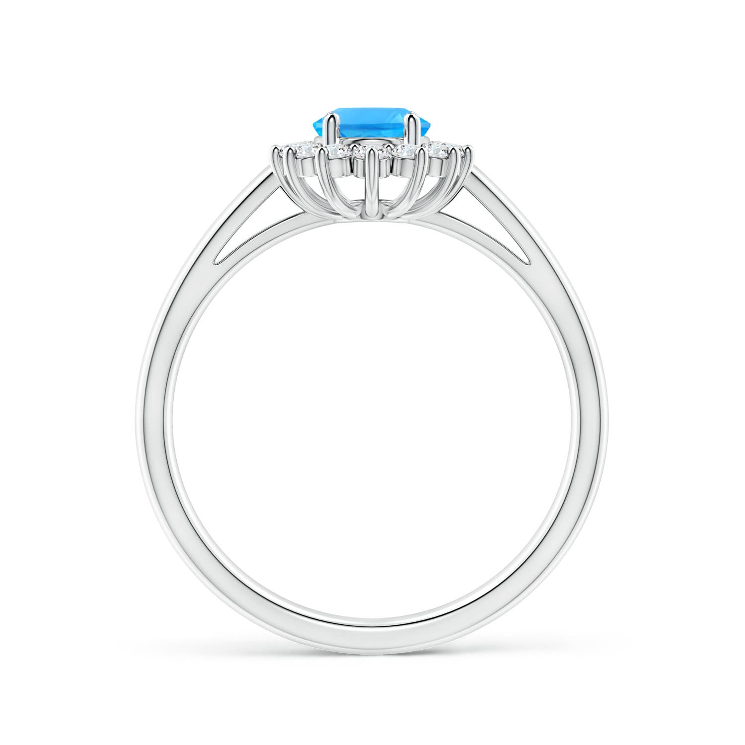 AAAA - Swiss Blue Topaz / 1.2 CT / 14 KT White Gold