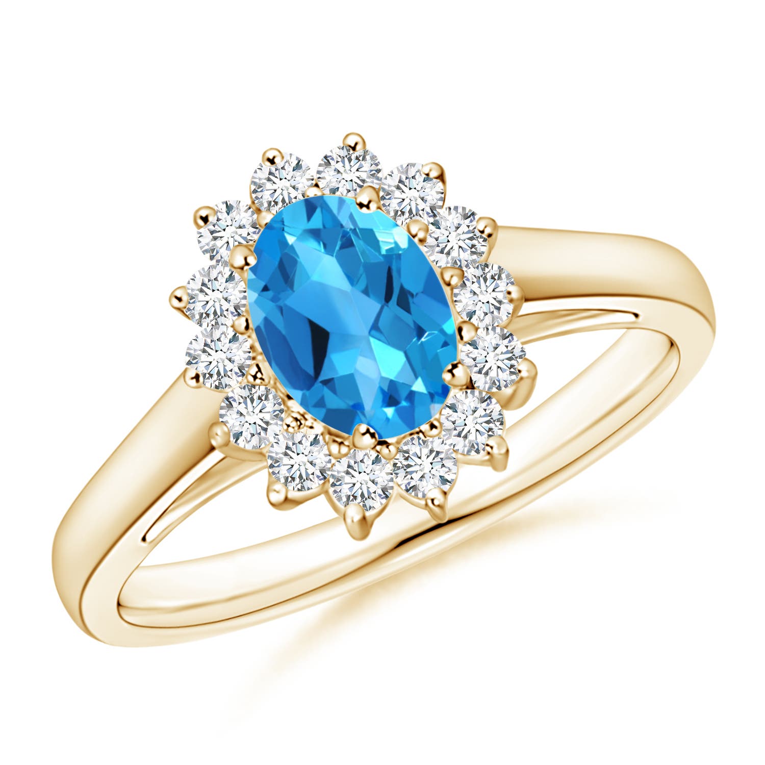 AAAA - Swiss Blue Topaz / 1.2 CT / 14 KT Yellow Gold