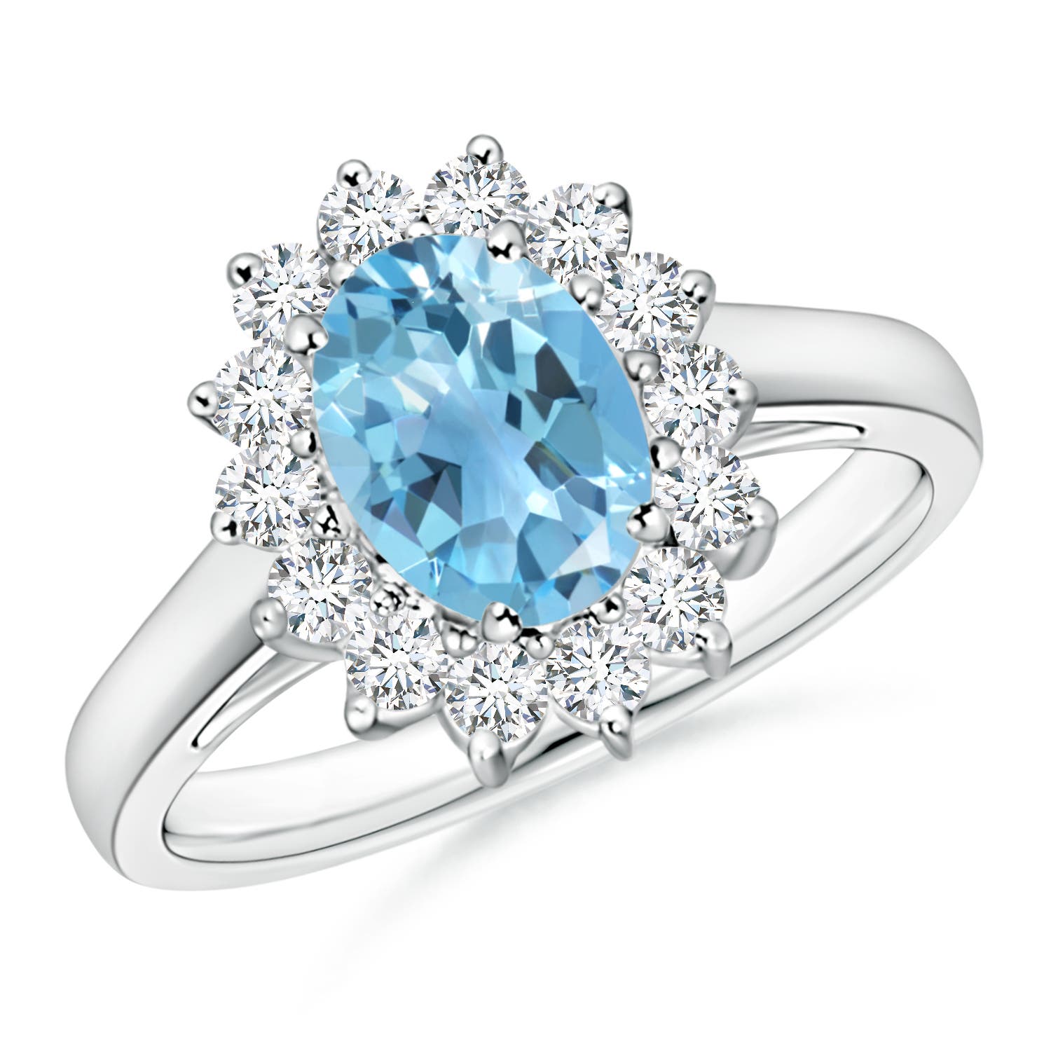 A - Swiss Blue Topaz / 1.85 CT / 14 KT White Gold