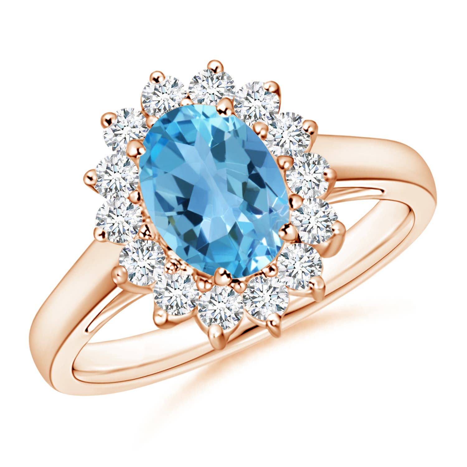 AA - Swiss Blue Topaz / 1.85 CT / 14 KT Rose Gold