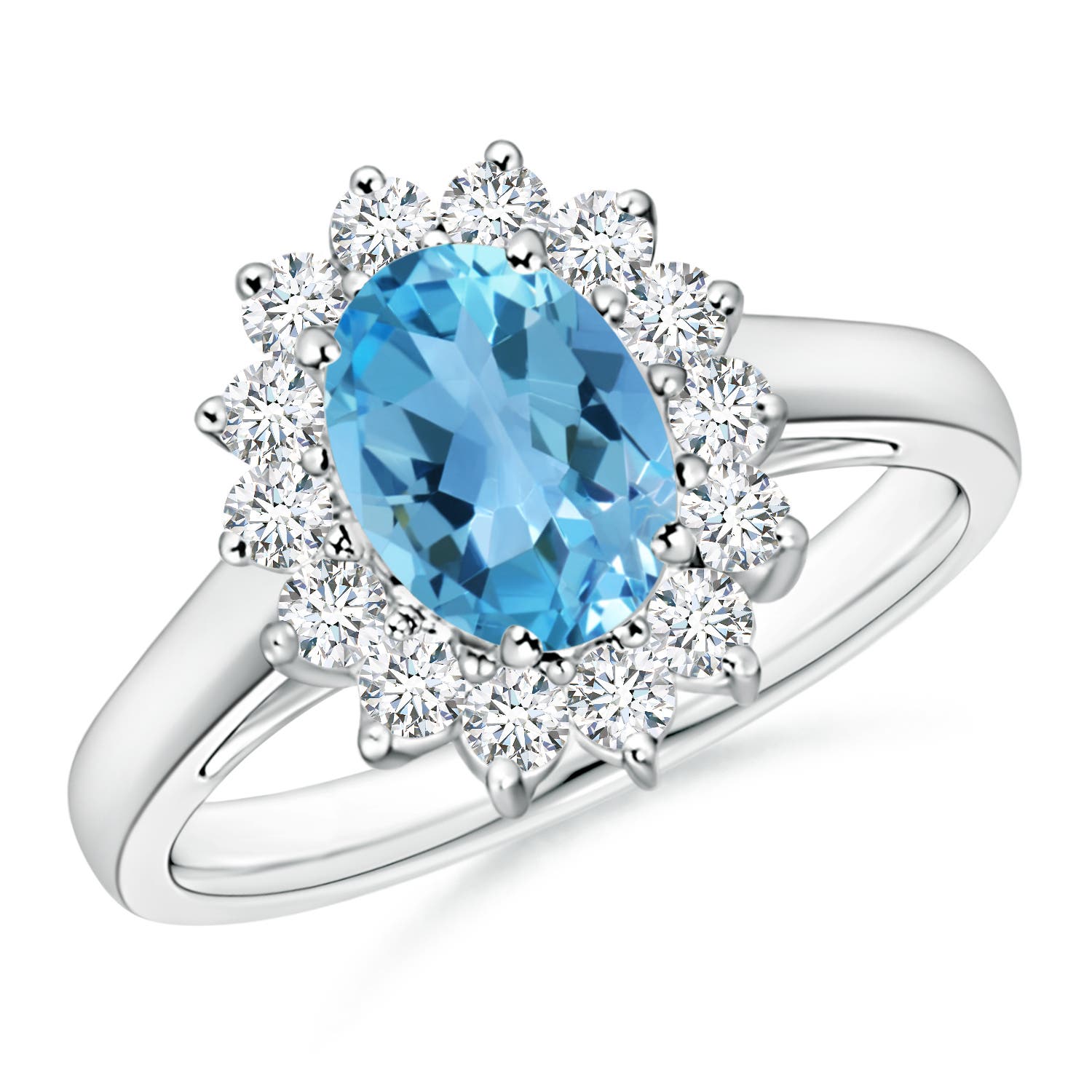 AA - Swiss Blue Topaz / 1.85 CT / 14 KT White Gold