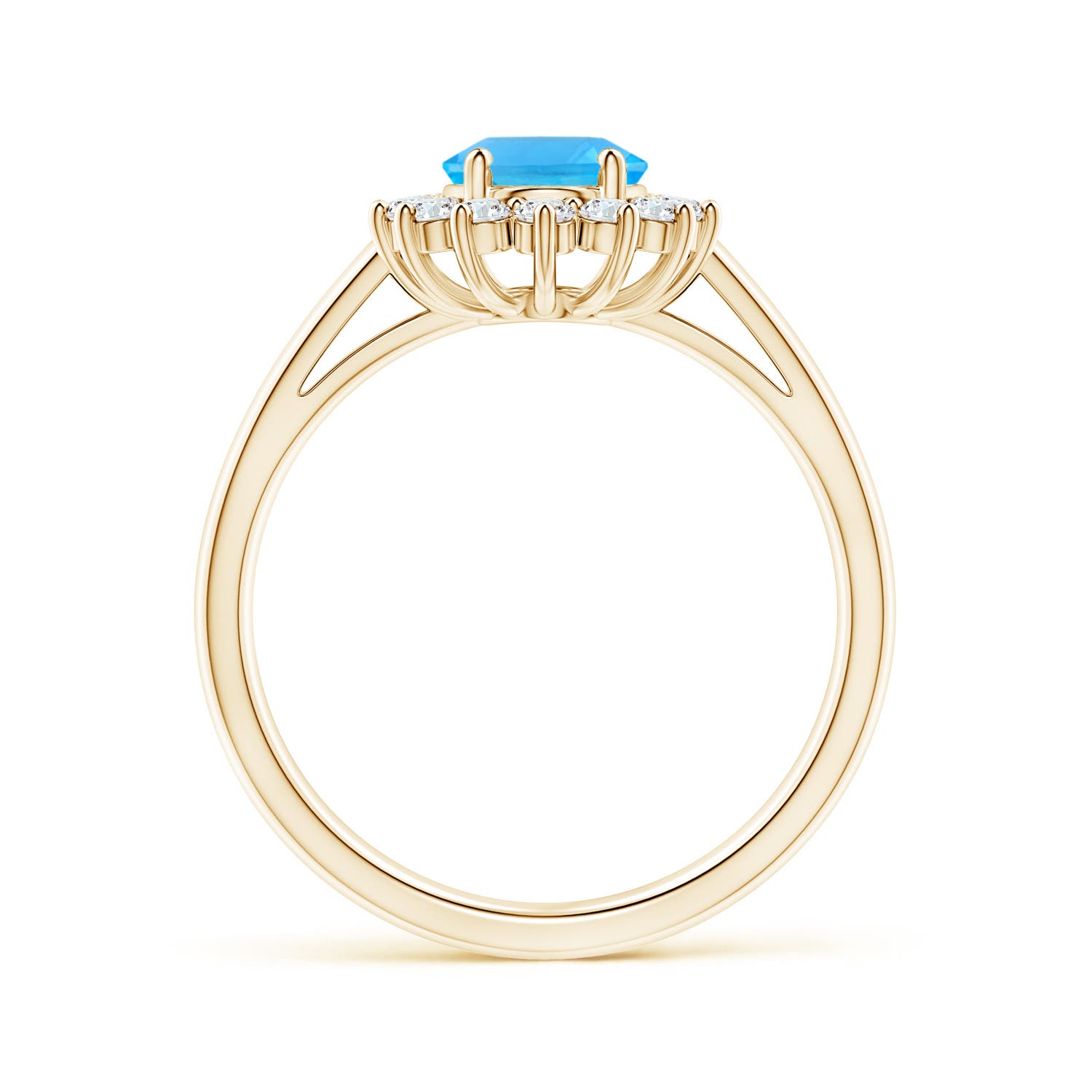 AAA - Swiss Blue Topaz / 1.85 CT / 14 KT Yellow Gold