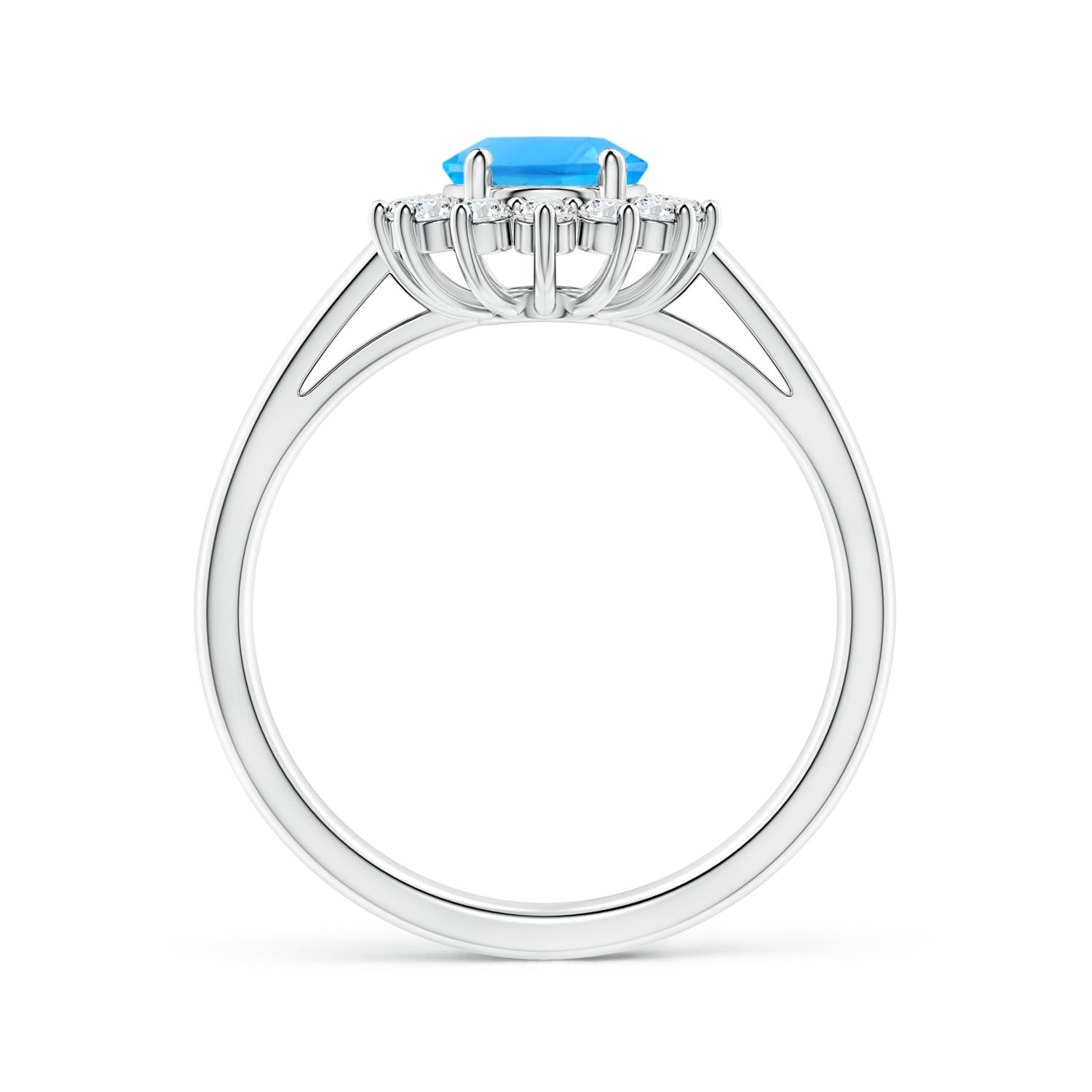 AAAA - Swiss Blue Topaz / 1.85 CT / 14 KT White Gold