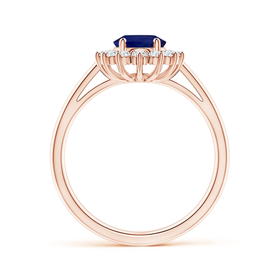 7.95x5.83x4.05mm AAA Vintage Inspired Oval Sapphire Halo Ring in 18K Rose Gold side 199