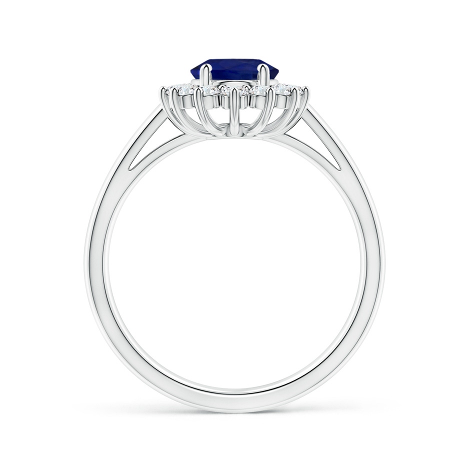 7.95x5.83x4.05mm AAA Vintage Inspired Oval Sapphire Halo Ring in P950 Platinum side 199