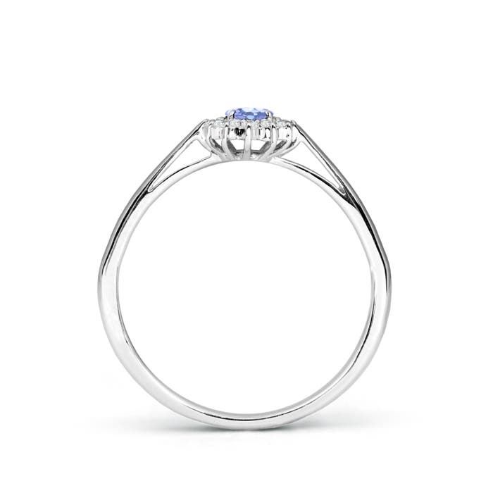 A - Tanzanite / 0.31 CT / 14 KT White Gold