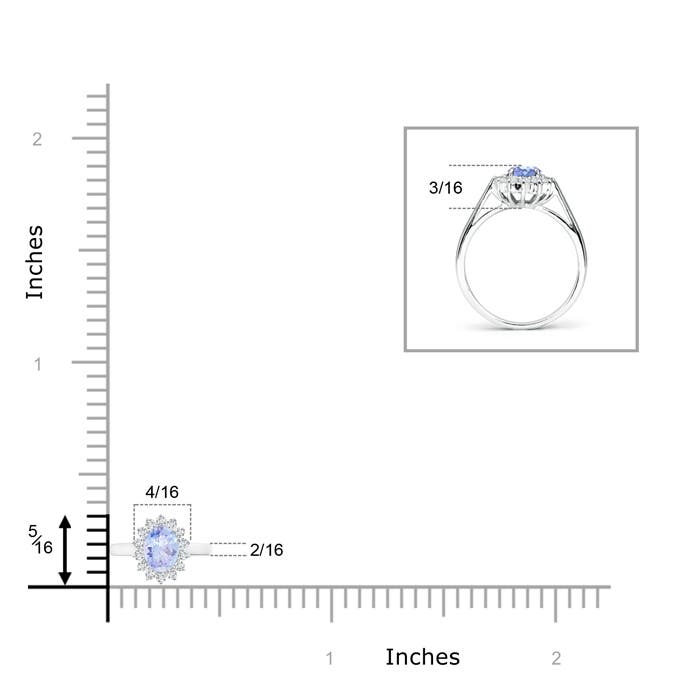 A - Tanzanite / 0.31 CT / 14 KT White Gold