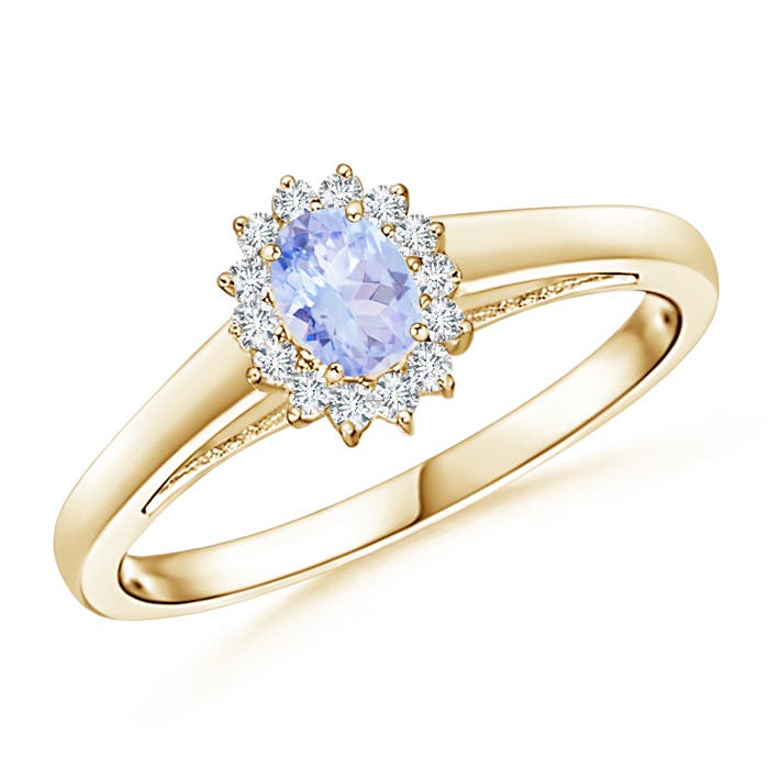 A - Tanzanite / 0.31 CT / 14 KT Yellow Gold