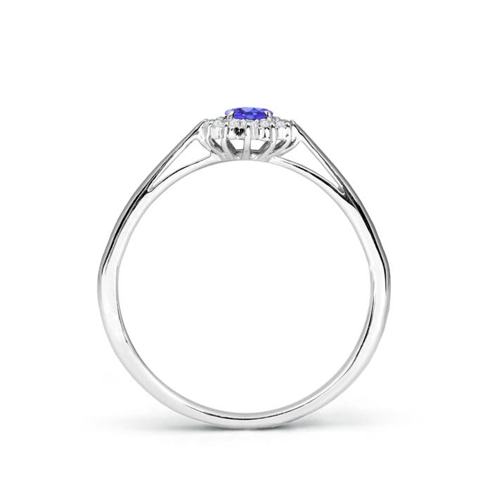 AAA - Tanzanite / 0.31 CT / 14 KT White Gold