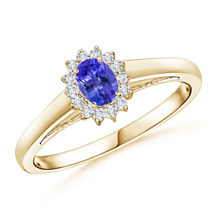 AAAA - Tanzanite / 0.31 CT / 14 KT Yellow Gold