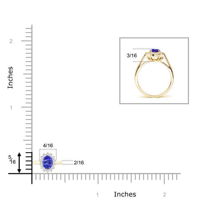 AAAA - Tanzanite / 0.31 CT / 14 KT Yellow Gold