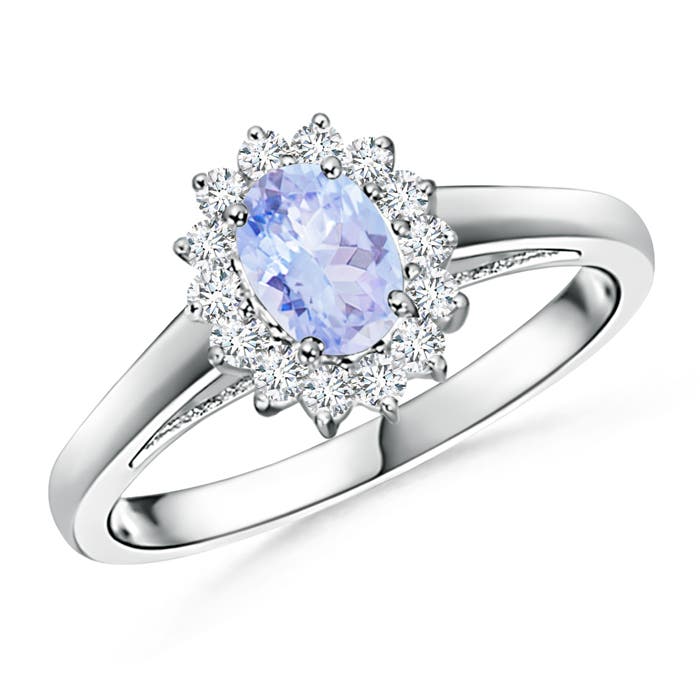 A - Tanzanite / 0.65 CT / 14 KT White Gold