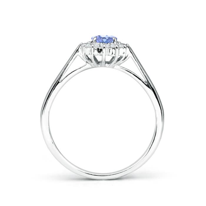 A - Tanzanite / 0.65 CT / 14 KT White Gold