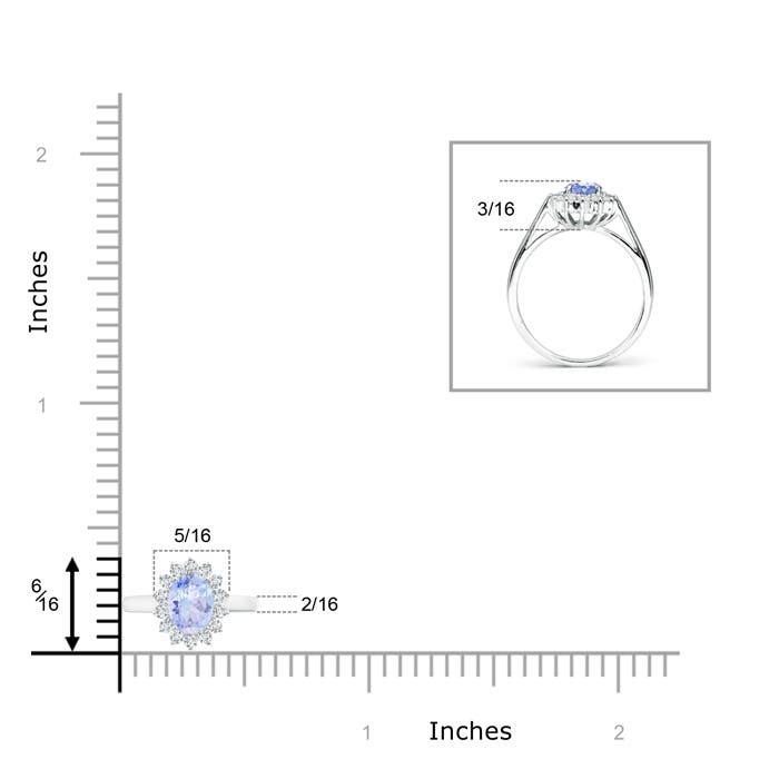 A - Tanzanite / 0.65 CT / 14 KT White Gold