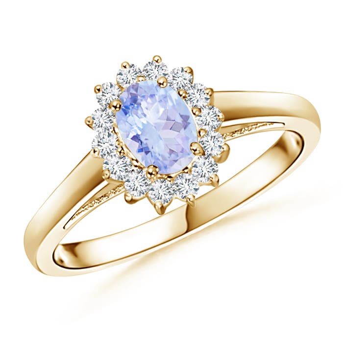 A - Tanzanite / 0.65 CT / 14 KT Yellow Gold