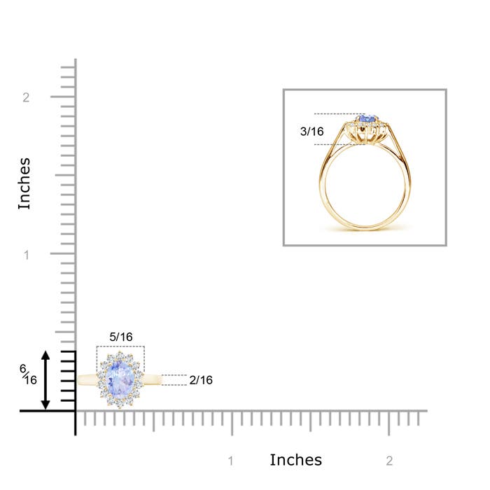 A - Tanzanite / 0.65 CT / 14 KT Yellow Gold