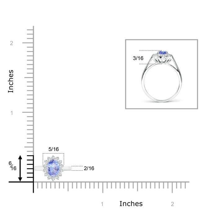 AA - Tanzanite / 0.65 CT / 14 KT White Gold