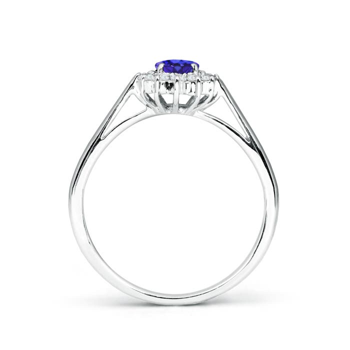 AAAA - Tanzanite / 0.65 CT / 14 KT White Gold