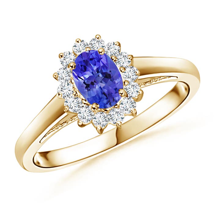 AAAA - Tanzanite / 0.65 CT / 14 KT Yellow Gold