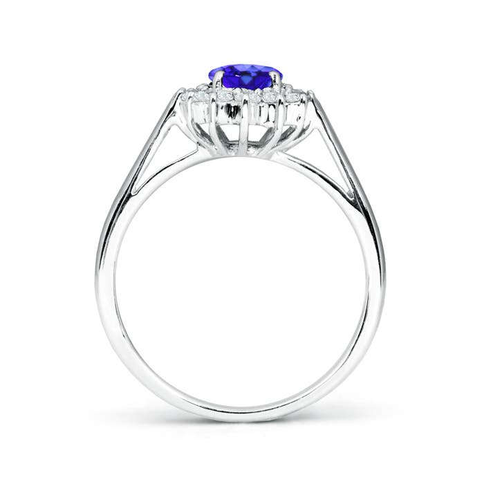 AAA - Tanzanite / 1.05 CT / 14 KT White Gold