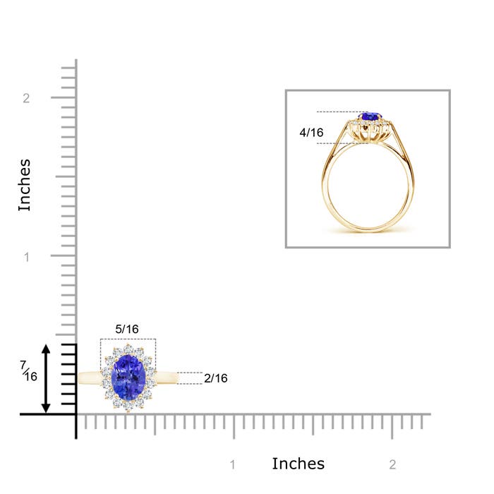 AAA - Tanzanite / 1.05 CT / 14 KT Yellow Gold