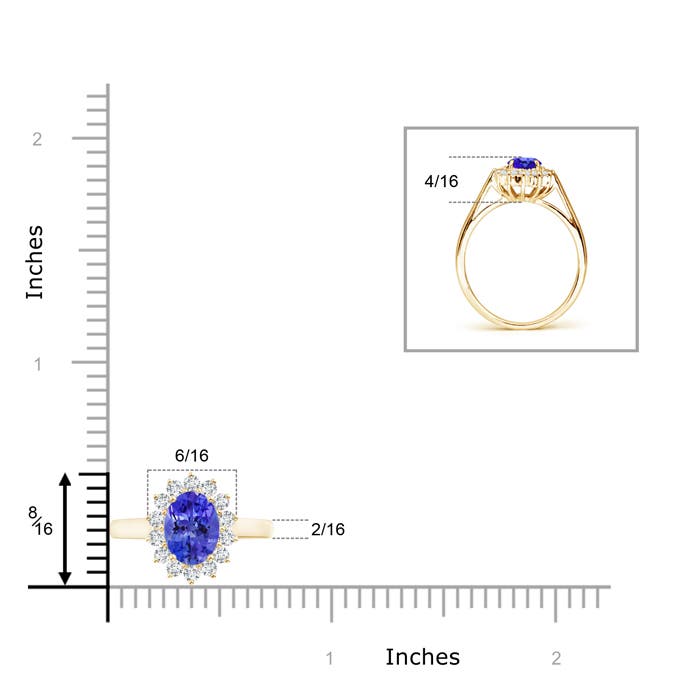 AAA - Tanzanite / 1.6 CT / 14 KT Yellow Gold