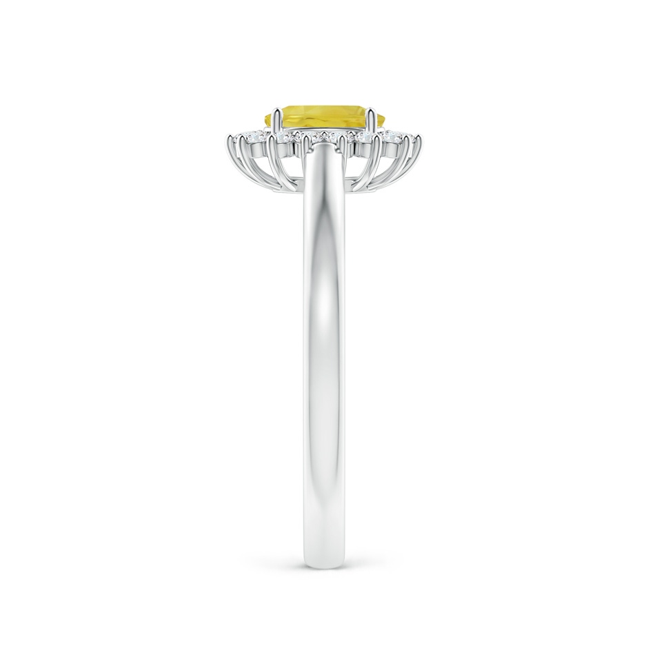6x4mm A Princess Diana Inspired Yellow Sapphire Ring with Halo in White Gold side-2