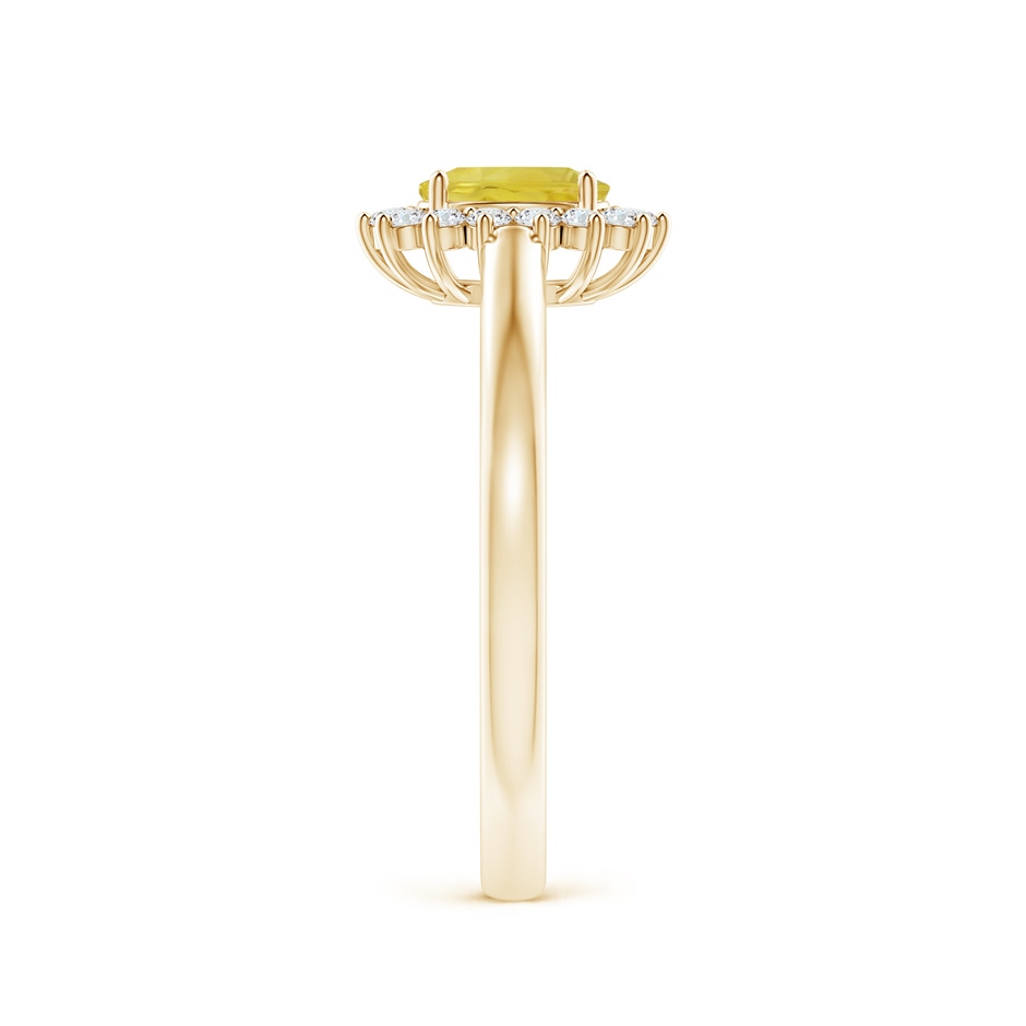 6x4mm A Princess Diana Inspired Yellow Sapphire Ring with Halo in Yellow Gold side-2