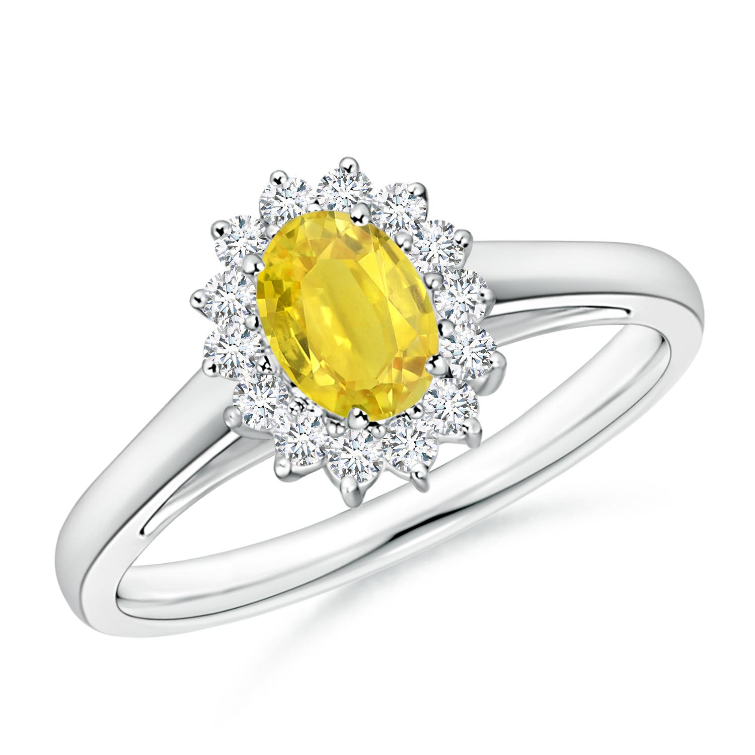 AA - Yellow Sapphire / 0.86 CT / 14 KT White Gold