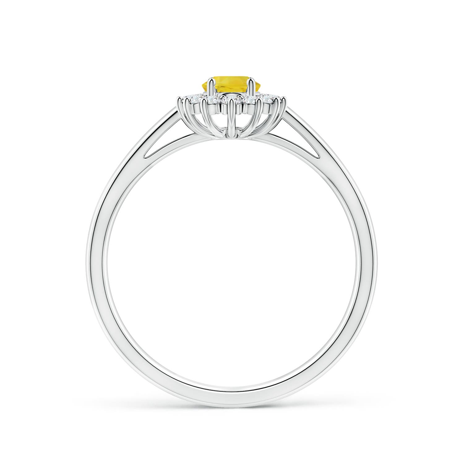 AA - Yellow Sapphire / 0.86 CT / 14 KT White Gold