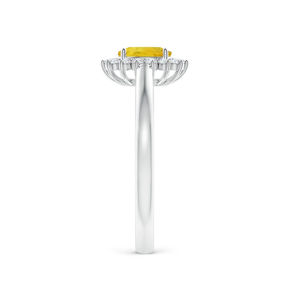 6x4mm AAA Princess Diana Inspired Yellow Sapphire Ring with Halo in P950 Platinum side-2