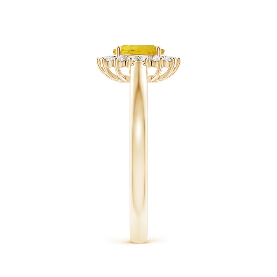 6x4mm AAA Princess Diana Inspired Yellow Sapphire Ring with Halo in Yellow Gold side-2