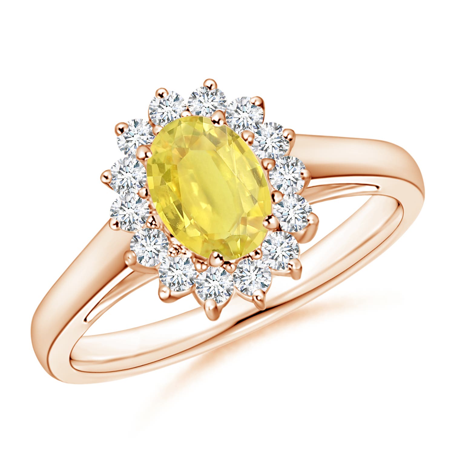 A - Yellow Sapphire / 1.25 CT / 14 KT Rose Gold