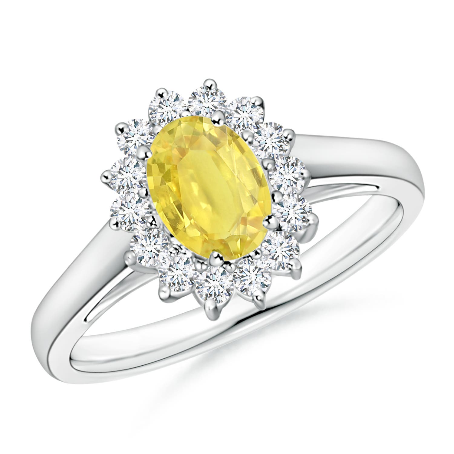 A - Yellow Sapphire / 1.25 CT / 14 KT White Gold